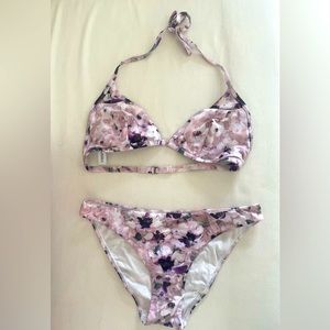 LA PERLA purple floral abstract bikini swimsuit size XS